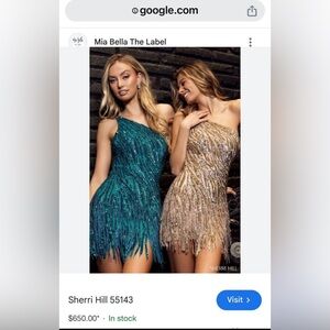 Sherri Hill dress, size 00, gold beads & sequins.